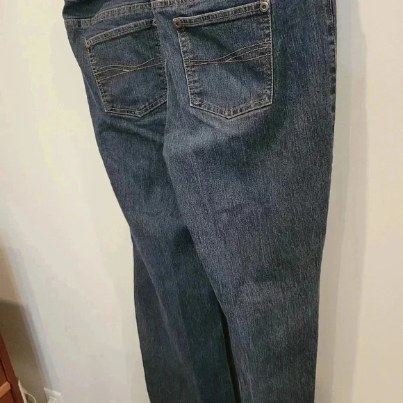Womans Contrast Blue Jeans sz 15 Junior straight  leg - Picture 4 of 6